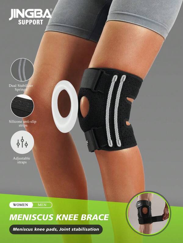 JINGBA SUPPORT 1 Piece Unisex Adjustable Knee Brace With Patella Pad– Support Stabilizers For Weightlifting, Sports & Daily Wear For Men Women
