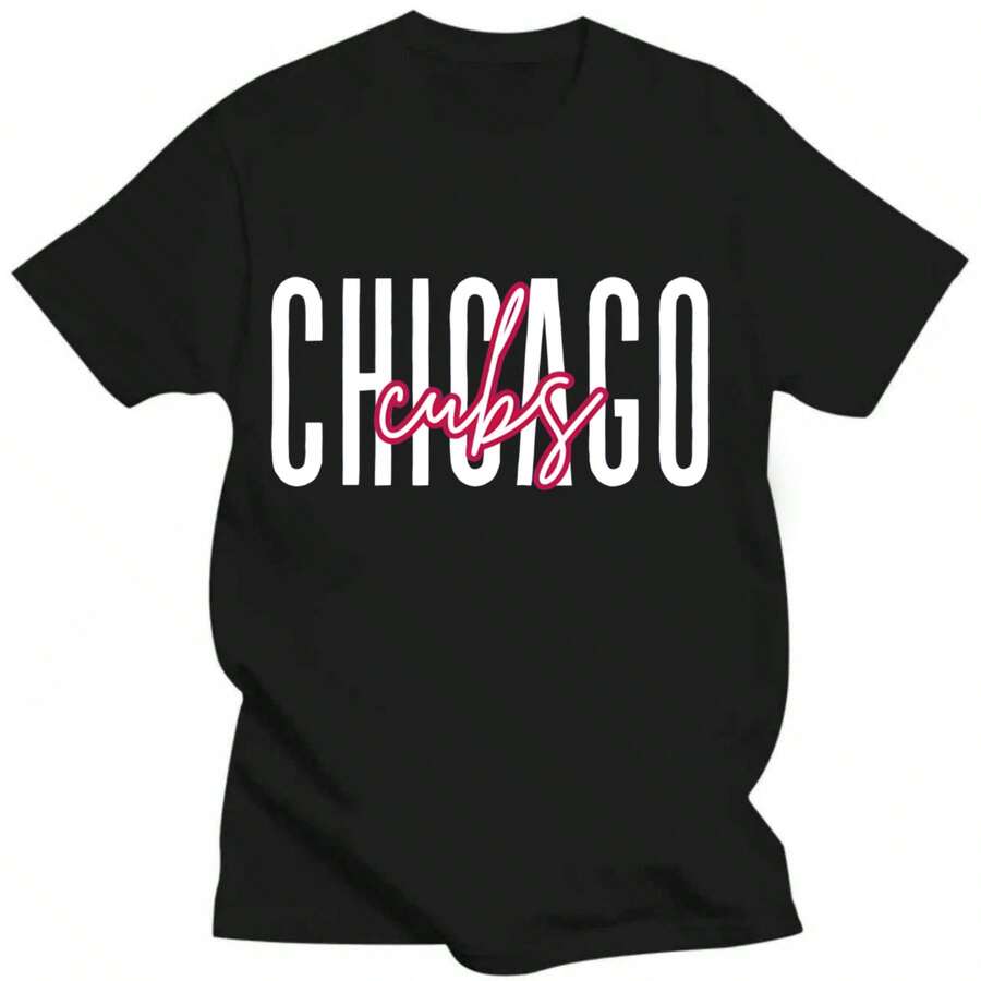 Chicago Cubs T-ShirtCrewneck Sweatshirt - 黑色 - 查看 1