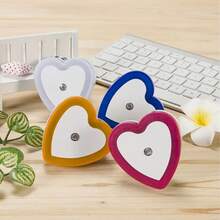 US/EU Plug LED Night Light With Dusk To Dawn Sensor, Heart Shaped Sensor Night Light, Suitable For Bedroom, Kitchen, Stairs, Hallway And Garden