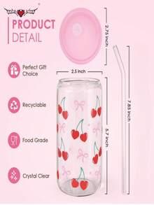 2 件冰抹茶咖啡杯，带盖和吸管、蝴蝶图案吸管杯、果汁饮料吸管杯 - 送给朋友的最佳礼物！ - 彩色 - 查看 6