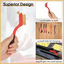 6 Pieces Wire Brushes Set, Small Metal BrassStainless SteelNylon Brushes Cleaning Metal Rust And Paint Removal