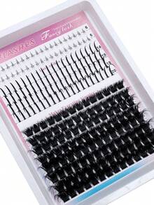 3-In-1 False Eyelash Clusters, 200D/160D/120D/100D/80D/60D Long 6-20mm Pointed Tip Lower Lashes, 280/264/248/232/216 Pieces Thick Single Lashes, DIY Pointed Tip Lashes, Cartoon Style Lash Clusters, Mink Fur Lash Strips, Thick Type - D - 查看 6