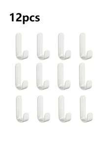 6 pièces/12 pièces Crochets muraux adhésifs, crochets muraux pratiques, porte-clés autoadhésif pour serviette, chapeau, douche, cuisine, salon, bureau