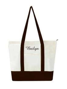 1 件定制船形手提袋、个性化礼物、刺绣文字手提袋、帆布手提袋、送给她的礼物、伴娘礼品袋、最好的朋友礼物、定制刺绣储物袋、手提袋、旅行袋