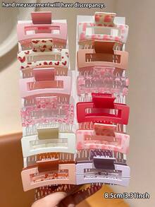 5/10pcs Multi-Color Fashion Square Hair Clips, Suitable Gift For Cute Girls, Applicable For Casual Daily Wear, Suitable For All Seasons - Hair Claws, Hair Clips, Hair Catching Clips, Women's Holiday Decorative Hair Accessories, Suitable For Daily Outings, Leisure, Parties, Commuting, Vacation, Hairstyling, Face Washing, Makeup, Matching Clothes, Hair Accessories, Beach Holiday Style Hair Clips - Multicolor - View 3