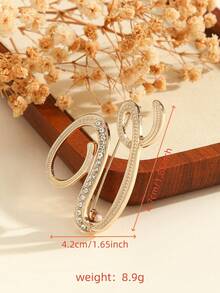 1 件时尚创意水钻 A-Z 英文字母金色胸针，百搭简约配饰别针，适合男女珠宝服装配饰包包饰品办公室配饰圣诞礼物 - 彩色 - 查看 39