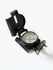 1 pieza Brújula americana individual, brújula multifuncional con tapa abatible, brújula luminiscente para exteriores