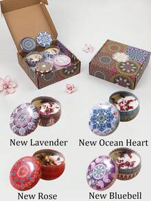 Zestaw świec zapachowych 1/4/8/12 szt., zestaw świec aromaterapeutycznych w kolorowym pudełku, wosk sojowy, wiele kombinacji zapachowych, przyjemny i intensywny zapach, bezdymny, 120 godzin palenia, na ślub, urodziny, festiwale, pamiątki ślubne, świece aromaterapeutyczne do domu, prezent świąteczny, prezent walentynkowy, dekoracja hotelu, wzór retro.