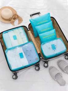 6/7/8/9pcs Travel Packing Cubes, Luggage Organizer Bags, Laundry Bag, Shoe Bag, Multi-Function Compression Packing Cubes, Lightweight Travel Luggage Organizer, Washable Nylon Material, Suitable For Students, Teachers, Travelers