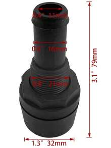 ISURE MARINE 2PCS 5/8" Polypropylene Fuel Vent, Plastic Marine Thru Hull Exhaust Applicable To Connecting Φ 16Mm Hose Marine Polypropylene Fuel Ventilation Device,Black - Silver - View 3