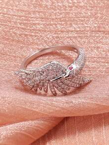 1 chiếc nhẫn nữ thanh lịch và độc đáo - Nhẫn thiết kế hình chim hạc sang trọng, thích hợp cho đám cưới, tiệc tùng, Ngày Valentine, Ngày của Mẹ, đeo hàng ngày và làm quà tặng. - Bạc - Xem 3