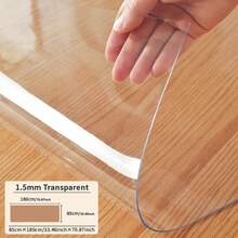 1pc 1.5mm Thick Transparent Desk Mat, Student Learning Writing Desk Protector, Washable Computer Office Desk Pad, Suitable For Living Room & Bedroom - White - View 40