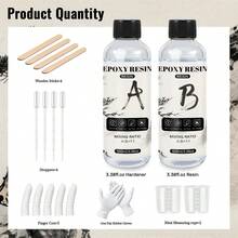 Kit de resina epoxi cristal transparente de 20/50/100/250ml, resina epoxi transparente sin burbujas para colada de escritorio y barra, resina epoxi transparente para manualidades y artesanía, regalo para cumpleaños/fiesta/festival