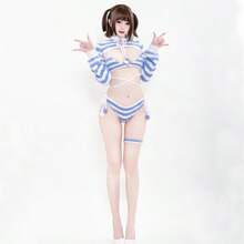 SENMHS Reverse Bunny Sexy PU Leather All Season - Dg10 Blue - View 2
