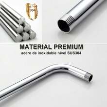 Brazo y soporte de acero inoxidable para ducha, brazo montado en la pared, fácil de instalar - 50cm-cuadrado - Ver 5