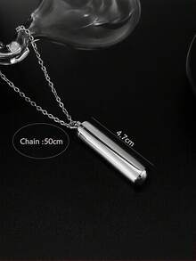 MONALLY Collier pendentif cylindrique en argent minimaliste et personnalisé pour les cendres de compagnie, bijou en acier inoxydable pouvant s'ouvrir, accessoire pour femmes et hommes - pendentif - Voir 4