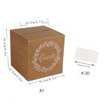 1pc White Card Box With Gold Foil Design, Wedding Gift Card Box, Suitable For Wedding Reception, Baby Christening, Anniversary, Birthday Party, Graduation Ceremony Tabletop Decor (Includes 10 Greeting Cards)