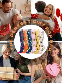 3 Pairs Of Compression Socks For Men And Women,Cartoon Food Pattern, Soft And Comfortable, Suitable For Running, Fitness, Cycling, Holiday Gifts