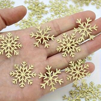 10/30/50/100 片复古银色/金色雪花 - 非常适合圣诞节和节日装饰、家庭、办公室和主题派对氛围、圣诞装饰、浓厚的节日气氛、渲染节日气氛 L