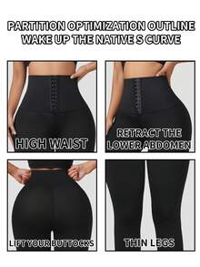 1 Quần tập yoga mới có nút, định hình eo và bụng, mặc ngoài trời thường ngày, quần 3/4 đa năng cho mùa xuân/hè/thu/đông - màu đen - Xem 5