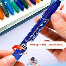 12 支巨型幼儿蜡笔，12 色可旋转可水洗光滑大蜡笔，用于涂色、绘画 - 复活节礼物 - 彩色 - 查看 6