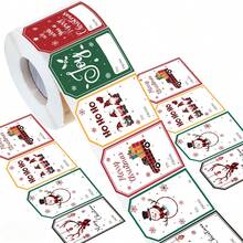 100pcs/Roll Christmas Stickers Gift Wrapping Labels, Adhesive Labels, Reusable Multi-Purpose Holiday Decorative Labels For Gift Packaging, Daily Use, Various Styles, Christmas Decoration, Christmas, Christmas Crafts - Multicolor - View 5