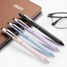 Multicolor Pen In One Sleek Metallic 4 Color Ballpoint Pens Medium Point 1.0mm Retractable Ball Pen With Stylus Tip Journaling Planner Pens For Nursing School Office Supplies 3 Pack Blue - Hồng - Xem 7