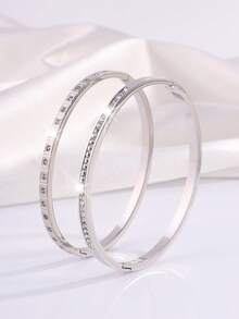 Camhanno Pair Of Exquisite Stylish Stainless Steel Delicate Bangle Bracelets – Ideal For Dating, Party Gathering And Daily Commute Occasions, Wonderful Gift To Show Sophistication - Multicolor - View 9