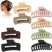 MCSWSEE Juego de 8 Pinzas para Cabello de Mujer, Accesorios para el Cabello Elegante de 4.3 Pulgadas, Antideslizantes Clip para Cabello de Mujer para Cabello y Rizado (Multicolor)