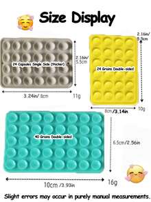 4/3pcs Double-Sided Thickened Silicone Phone Sticky Grip, Non Slip Silicon Adhesive Phone Stand Sticky Phone Case Mount Hands-Free Phone Accessories Holder For Selfies And Videos,1/2/5/8/10/20pcs,Multifunctional Phone Accessory ,Fits All Models