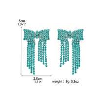 Glamorous Spring Pink Butterfly CZ Crystal Tassel Earrings Stud Dance Club Party Graduation Jewelry 1 Pair