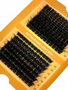 200pcs/180pcs/160pcs/140pcs/120pcs Faux Mink Eyelashes 200D/160D/120D/100D/80D/60D 8D Luxury Fluffy DIY Cluster Lashes - 14-20mm Mixed Length Eyelash Extension 0.07mm Russian D Curl Thick & Reusable Dramatic Lashes, Beginner Friendly For Daily, Party, Valentine's Day, Music Festival, Christmas, Thanksgiving Ideal Gift - D - 查看 4