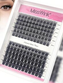 Miss Wink Soft Natural False Eyelashes, 12-16mm Mixed, 0.07mm D Curl, 12 Rows 144 Pieces, Single Cluster 3D Precise Fit, Suitable For Daily Makeup, Lightweight And Portable, Applicable For Daily Life, Parties And Various Occasions - Black - View 8