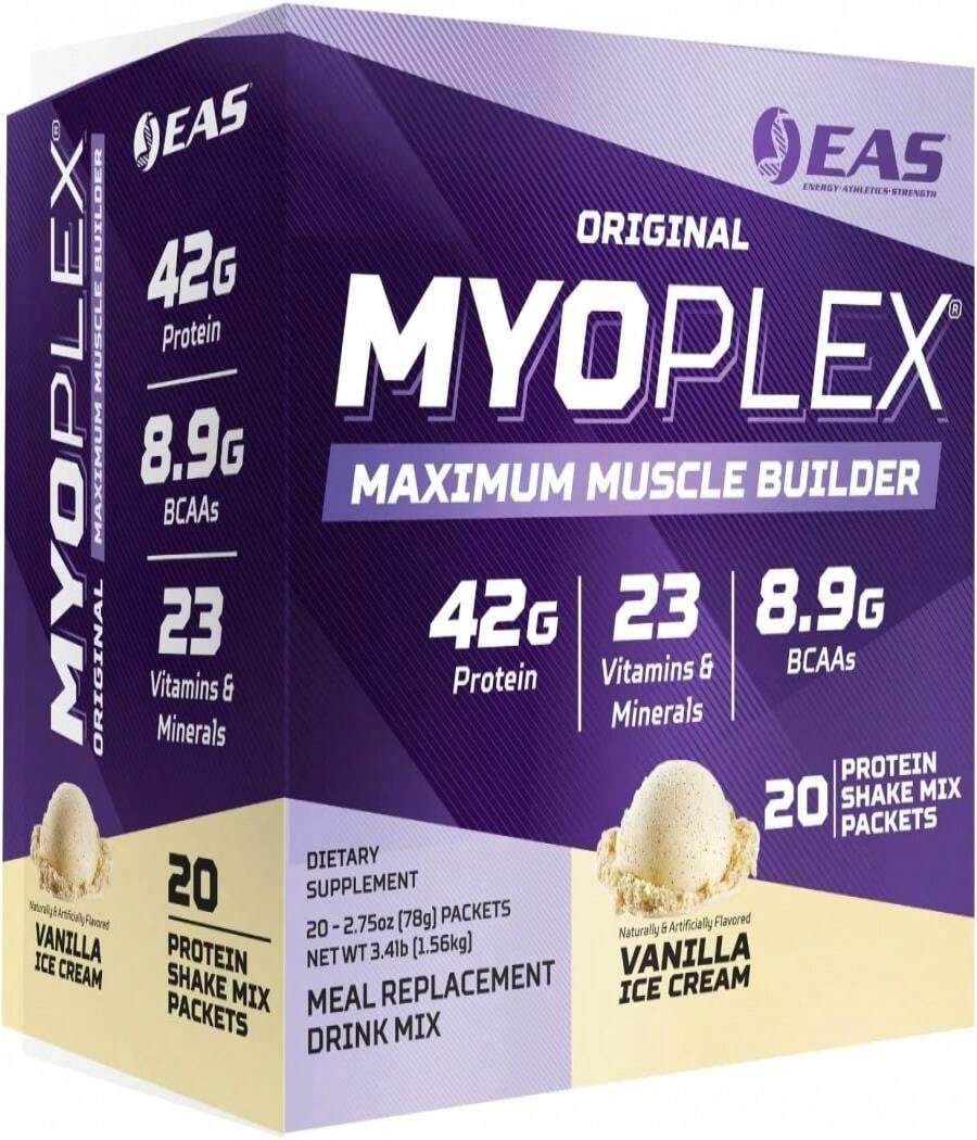 Experimental &Amp; Applied Sciences EAS Original Myoplex Maximum Muscle Builder | Meal Replacement Protein Drink Mix | Quality Protein Blend | 42g Protein | 20 Individual Packets (Double Rich Chocolate) - Flavor NameF - 查看 1