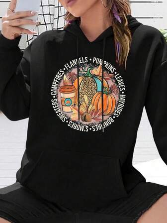 Flannels Hayrides Pumpkins Sweaters Bonfires Fall Vibes Hooded Sweatshirt Womens Hoodies,Soft Warm Shirts,Classic Hoodie,Pullover Hoodie