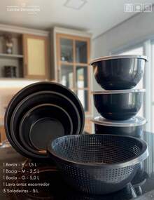 PMG Basin Set With Drainer + 3 Pots Kit - 黑色 - 查看 1