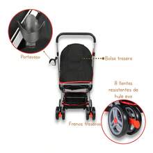 Carriola De Paseo Mango Reversible Con Juguetero, Noni 555 A - Rojo - Ver 6