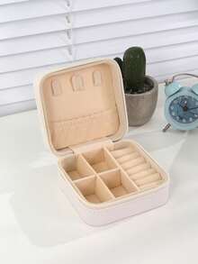 1pc Unisex Mini Jewelry Box, Travel Portable Accessory Storage Box For Earrings, Necklaces, Rings, Suitable For Going Out, School, Office, Daily Use - Multicolor - View 7