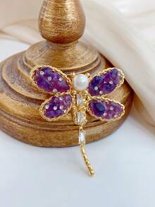 1 pièce Broche de perle, convenant pour le port quotidien des femmes, les fêtes, élégante, vintage, chic, minimaliste, , polyvalente, personnalisée, affinante, généreuse