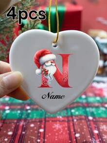 LICVIC Custom Christmas Decorations With Name, Personalized Christmas Tree Decorations, Customized Christmas Gifts, Customizable Christmas Craft Supplies, Diy Ornaments, Kids Souvenirs, Party Decorations, Round/Heart-Shaped/Star-Shaped Pendant, Ceramics, Garden, Room Decor, Cartoon, Boy, Girl, Kids, Family - Style a - View 21