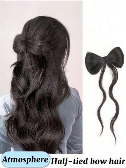 1 Stück Haarperücken Schleife Haarspange Quastendesign Perücken Haarspange, vielseitig einsetzbare Schleife Dutt Haargummi, Perücken Dekoration flauschige Blume Pferdeschwanz für Dutt, Hochsteckfrisur, lockiges Haar, Haarzubehör, Haarspangen, Haarclips, Schulmaterial, elegant, College