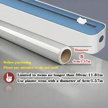 双效保鲜膜分配器 | 多功能厨房密封器，适用于塑料、锡箔纸、烘焙纸和蜡纸 - 可重复使用的包装机，橙色点缀 - 时尚黑白设计，厨房包装工具 - 彩色 - 查看 9