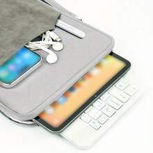 1 bolsa organizadora de tableta de gran capacidad con cremallera, de material de nailon gris , adecuada para protección y almacenamiento de tabletas de 8 pulgadas/10 pulgadas, bolsa para iPad de 7.9/8 pulgadas, bolsa interior para laptop de 10.8/11 pulgadas