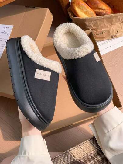 1 par de pantuflas unisex de EVA con antideslizante y forro térmico, zapatos de interior de moda para otoño/invierno