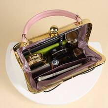 Bolso de mano de piel patentada minimalista con lunares burdeos de moda, nuevo bolso de hombro y bandolera con lazo para mujer