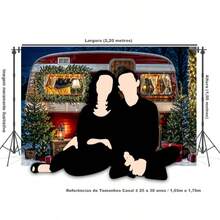 Horizontal Photographic Background For Photo Shoots Sublimated Fabric 3D Fireplace Garland Realistic Christmas Scene 2.20x1.50cm - FF-3263 - 查看 5
