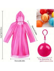 6pcs/Set Portable Disposable Emergency Rain Ponchos With Keychain, Lightweight, Compact, Durable, Suitable For Travel, Hiking, Fishing, Camping, Transparent Design, Camping Gear, Transparent Rain Ponchos, Lightweight Rain Ponchos. Random Colors