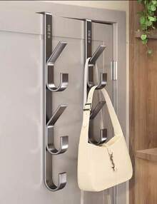 Door Hook 4 Hooks, Strong Metal Hanger, Suitable For Clothes, Hats And Bags, Space-Saving Design, Suitable For Bedroom - 彩色 - 查看 11