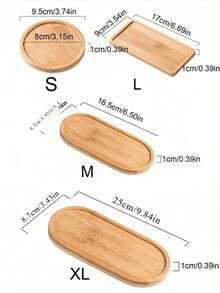 1/4 piezas Bandeja ovalada de bambú con portavasos y alfombrilla aislante de calor de bambú - Multicolor - Ver 12