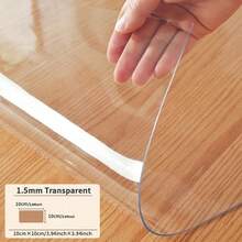 1pc 1.5mm Thick Transparent Desk Mat, Student Learning Writing Desk Protector, Washable Computer Office Desk Pad, Suitable For Living Room & Bedroom - White - View 32